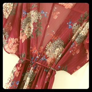 Sheer Kimono Style Maxi Dress